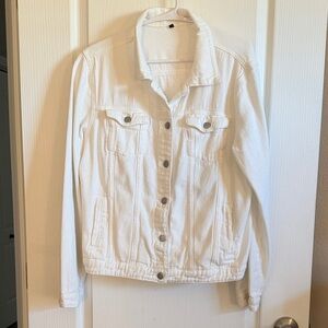 Amazon White Women's Denim Jacket - Button-Front Jean Jacket